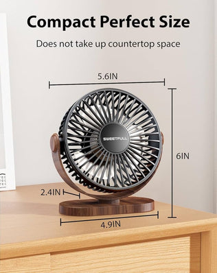 Desk Fan, Small USB Desk Fan Silent, 3 Speeds Portable Personal Desktop Fan