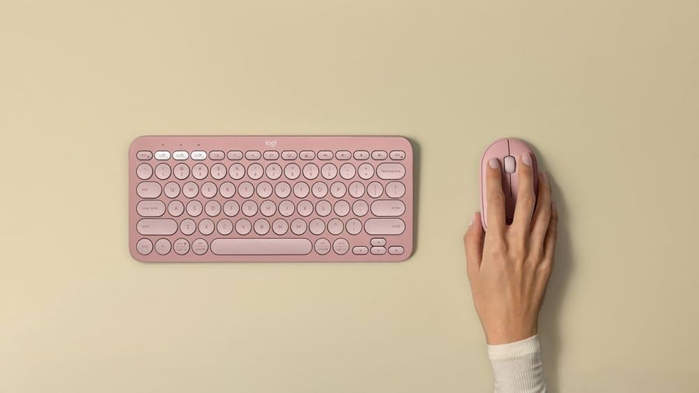 Logitech Pebble 2 M350s wireless Bluetooth mouse from Problems Solved, slim and lightweight with a compact design for portability.