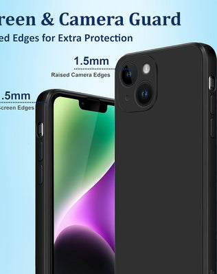Liquid silicone case for iPhone 14 Plus, 6.7-inch from Problems Solved, showing a soft, flexible, and protective phone cover.
