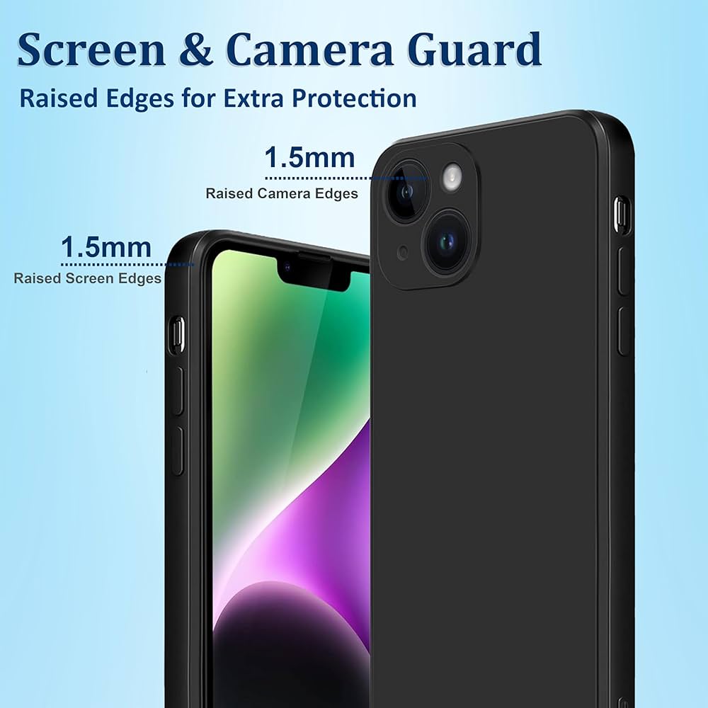 Liquid silicone case for iPhone 14 Plus, 6.7-inch from Problems Solved, showing a soft, flexible, and protective phone cover.