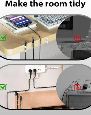 60pcs Cable Clips, Strong Self Adhesive Cable Clips, Adhesive Cable Management