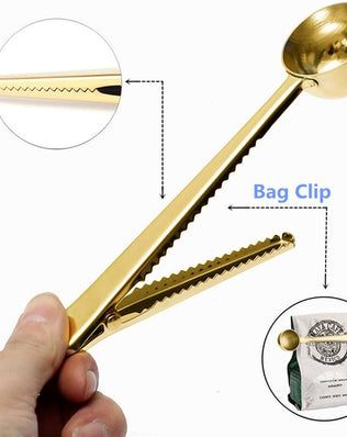 Angel mall Coffee Scoop, Stainless Steel Golden Multi function coffee spoon