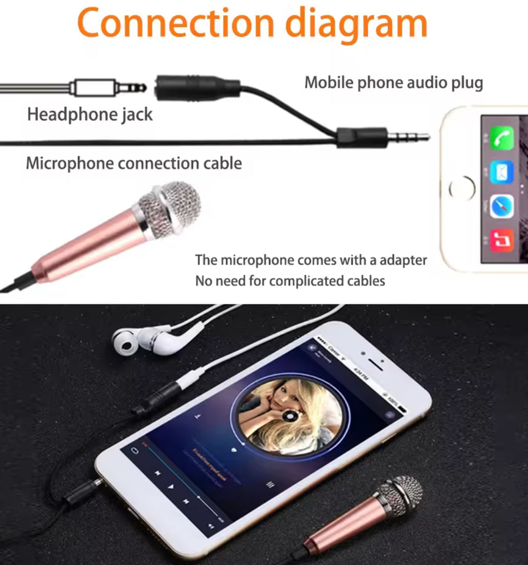 Problems Solved handheld mini stereo microphone with 3.5mm jack for portable studio or speech recording.