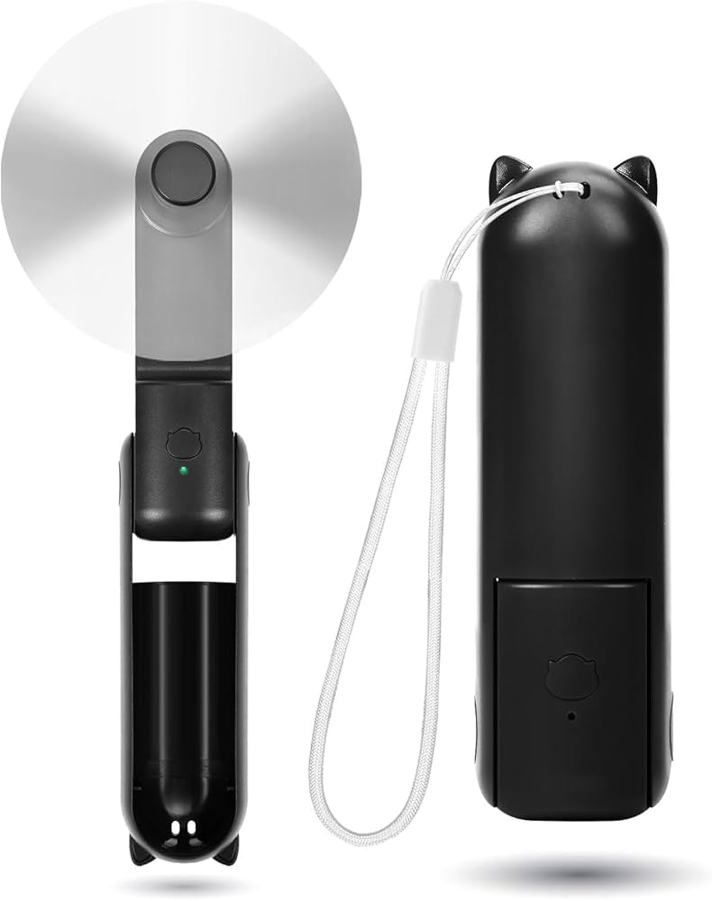 Problems Solved mini handheld fan with 3-speed settings, rechargeable, quiet operation, portable USB design, and 9-15 hours working time.