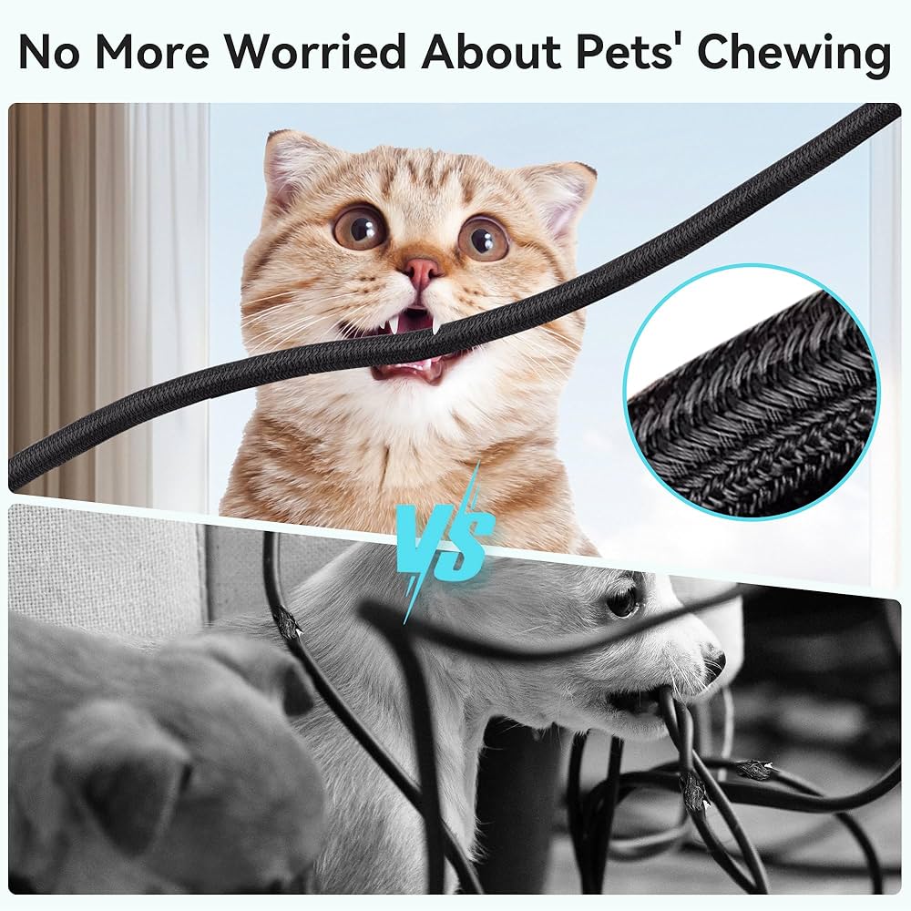 Problems Solved 13mm cable tidy sleeve for PC and TV, 3m black cable management tube with smooth surface and flexible design.