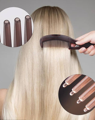 Dandruff Comb, Hollow Tooth, Detoxing, Scalp Psoriasis, Lice, Multifunctional, Brown