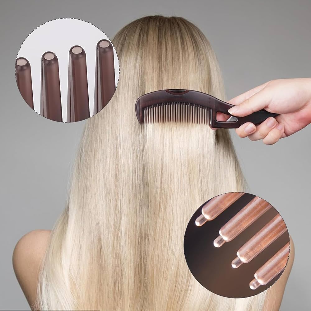Dandruff Comb, Hollow Tooth, Detoxing, Scalp Psoriasis, Lice, Multifunctional, Brown