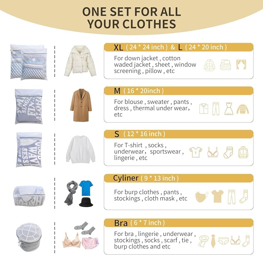 Problems Solved 3-piece mesh laundry bags for delicates with zippers, ideal for washing socks and small laundry items.