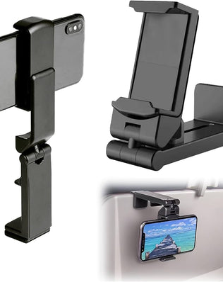 Problems Solved airplane in flight phone holder with 360° rotating clamp mounted on a car dashboard, adjustable and universal fit