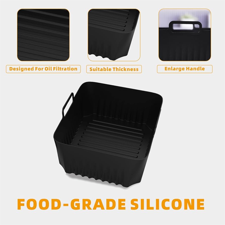 Silicone liners for Ninja AF500UK dual air fryer, reusable accessories with non-stick surface for easy cleaning.