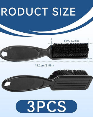 3PCS Fade Brush, Barber Beard and Hair Cleaning Brush Nylon Vintage Oil Head Duster