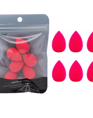 Problems Solved 6-pack mini makeup sponge set with small beauty blenders for foundation and powder application, soft and versatile.