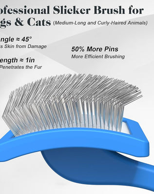 2PCS Slicker Brush for Dogs & Pet Comb, Professional Dog Grooming Brush