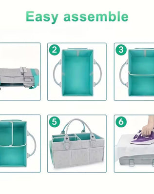 Baby Diaper Caddy Organizer for Boy or Girl Large Nursery Storage Bin Basket Portable