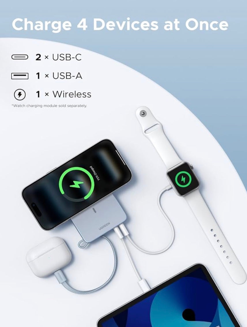 Problems Solved MagFlow MagSafe power bank with Qi2 wireless fast charging, 20000mAh portable battery, sleek design