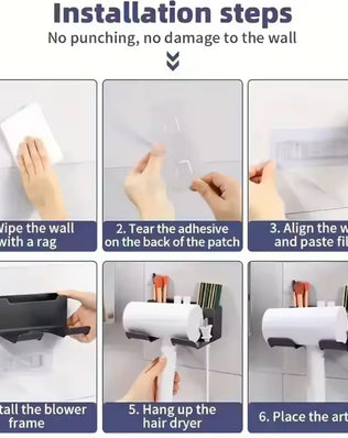 Wall-Mounted Hair Dryer & Styling Tool Holder - Problems Solved