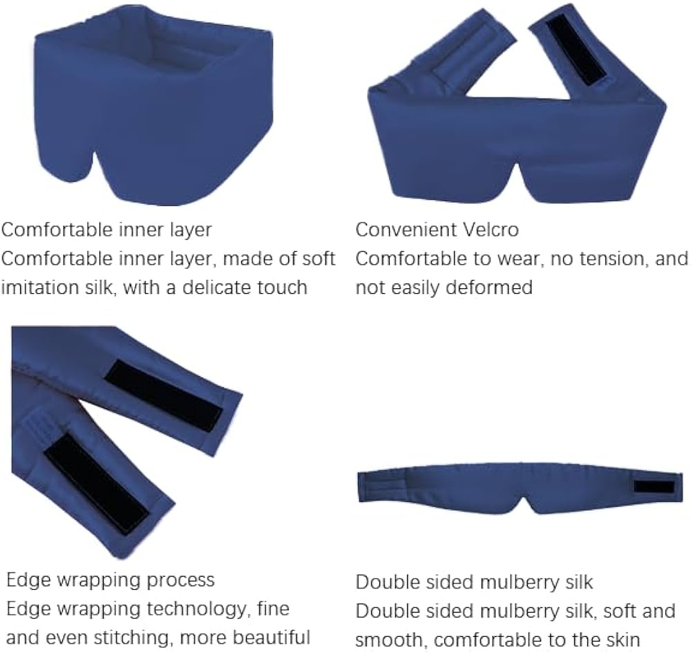 Problems Solved natural silk sleep mask with adjustable strap, soft eye cover for women and men for restful sleep