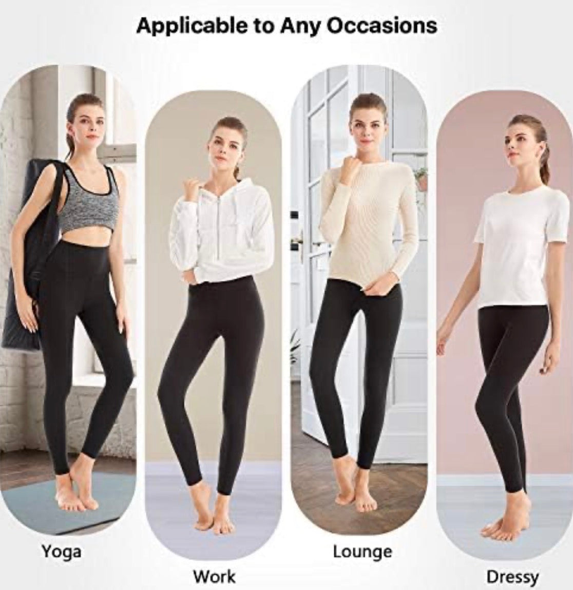 Problems Solved high waisted women's leggings, buttery soft elastic fabric with tummy control, 2-pack, black and gray colors.