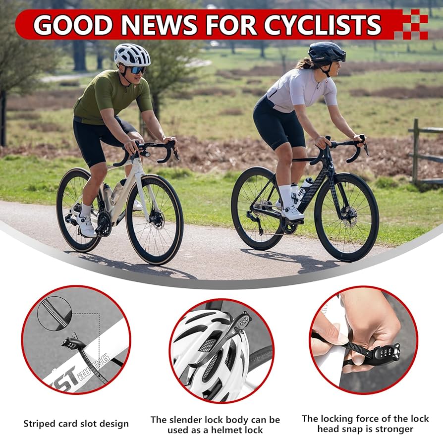 Problems Solved 3-digit combination cable lock with adjustable zip tie style, ideal for securing bike racks.