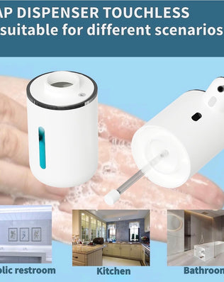 Problems Solved automatic touchless foaming soap dispenser with six adjustable levels, sleek design, and sensor for hygienic handwashing.