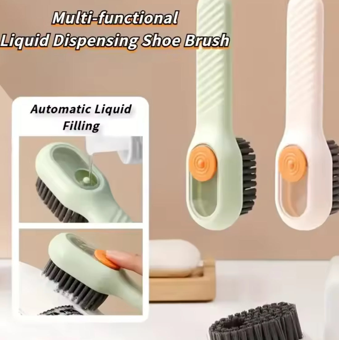 Soap Dispensing Cleaning Brush Soft Bristles 4PCS - Problems Solved