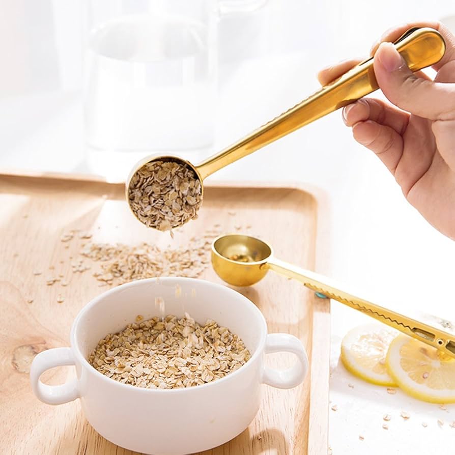 Angel mall Coffee Scoop, Stainless Steel Golden Multi function coffee spoon