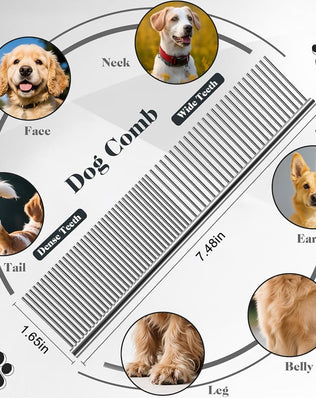 2PCS Slicker Brush for Dogs & Pet Comb, Professional Dog Grooming Brush