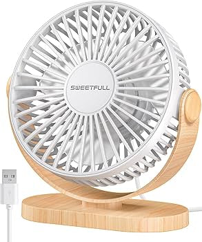 Desk Fan, Small USB Desk Fan Silent, 3 Speeds Portable Personal Desktop Fan