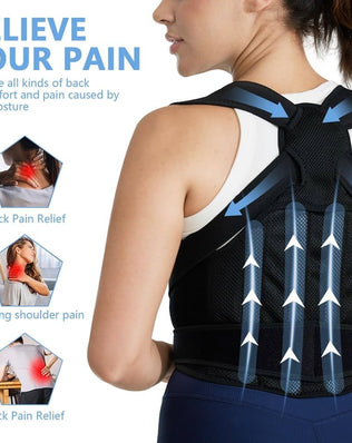 Back Brace, Posture Corrector for Women and Men, Adjustable Full Back Support