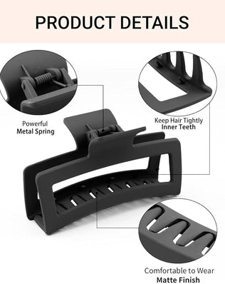 4 PCS Extra Large Claw Clips, 5 Inch Jumbo Large Hair Clips for Thick, Long, Curly Hair