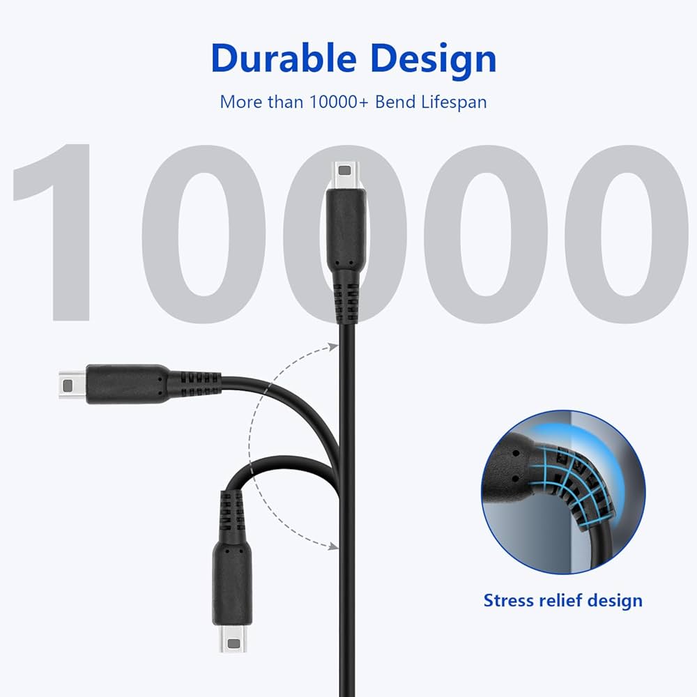 Problems Solved Mcbazel USB charging cable for Nintendo DSi, 3DS, 2DS, including New and XL models, with USB connectors.