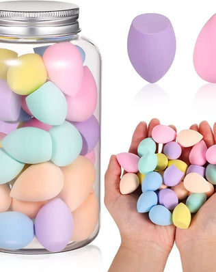 Set of 40 colorful mini beauty blenders by Problems Solved, professional makeup sponges for flawless application.