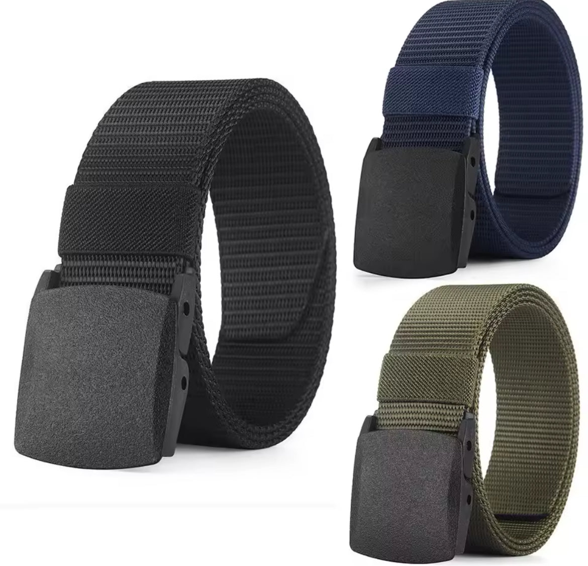 Men's outdoor casual canvas belt by Problems Solved featuring a metal-free design and durable fabric, shown in natural outdoor setting.