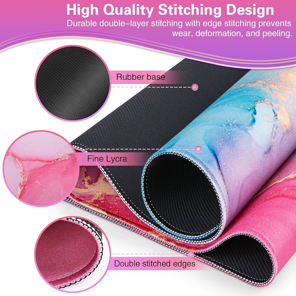 Large Problems Solved gaming mouse mat, XXL 900x400mm desk protector with smooth surface for gaming and office use