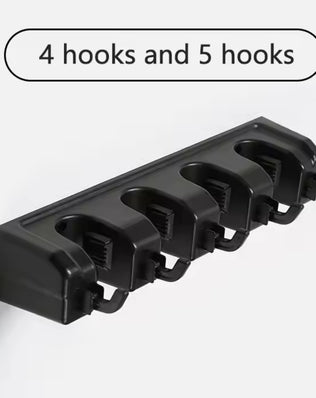 Wall-Mounted Mop & Broom Holder with Multiple Slots - Problems Solved