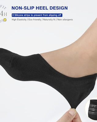 Six pairs of Problems Solved no show invisible cotton loafer socks for unisex size L, ultra-low and hidden for a seamless fit.