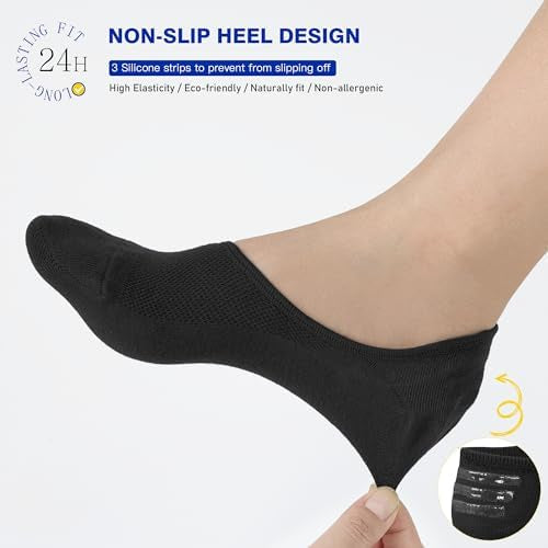Six pairs of Problems Solved no show invisible cotton loafer socks for unisex size L, ultra-low and hidden for a seamless fit.