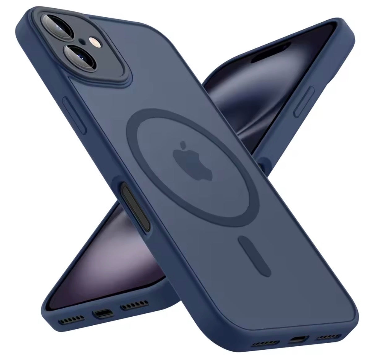 Problems Solved MagSafe magnetic phone case with military-grade shockproof protection showing front view on a smartphone.