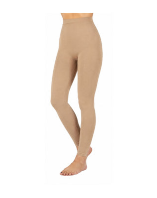 Problems Solved Summer time Lipedema and Lymphedema support slimming lightweight leggings, shown in a neutral color.