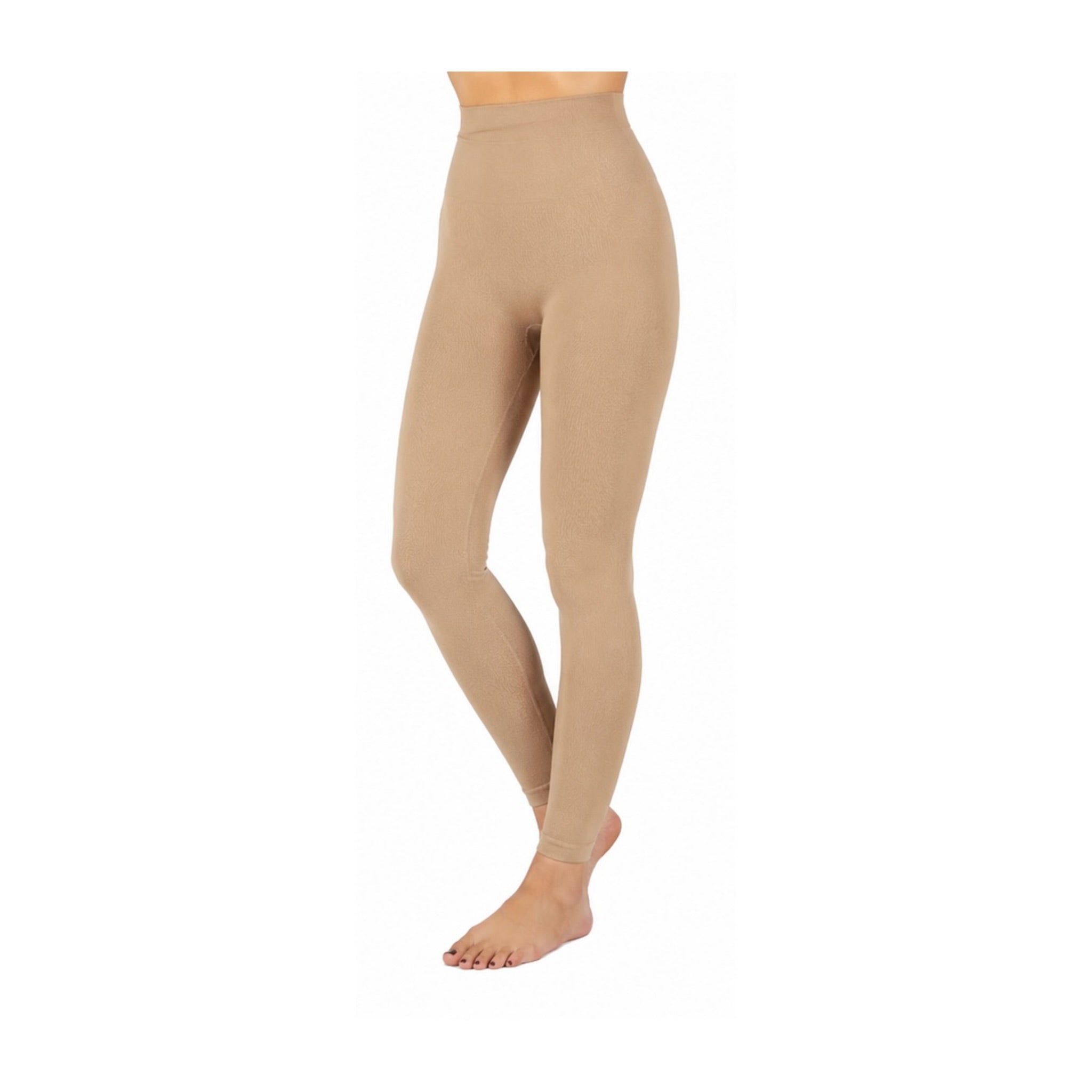 Problems Solved Summer time Lipedema and Lymphedema support slimming lightweight leggings, shown in a neutral color.