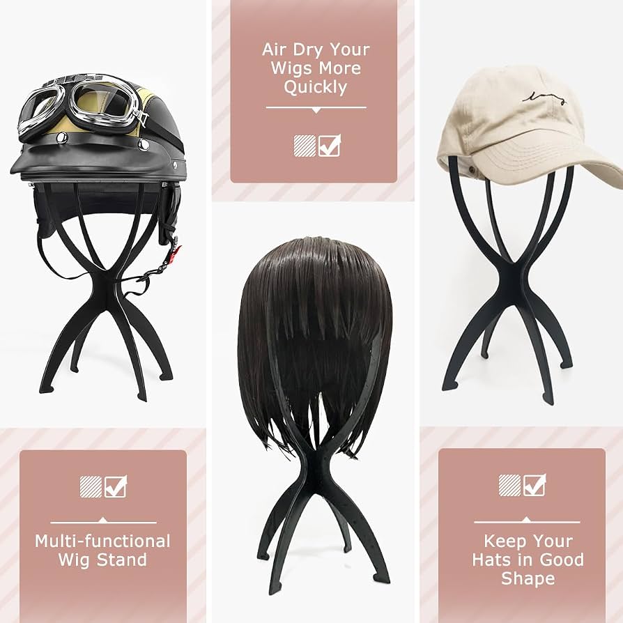 Wig Stand, Wig Head for Short Wigs, 2 Pack