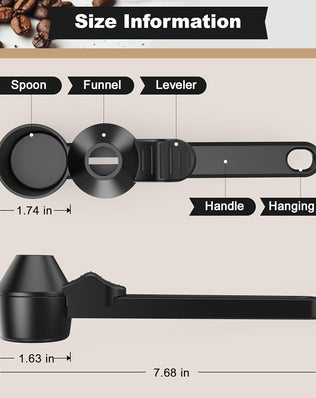 Coffee Scoop & Funnel for Reusable Cup Refillable Coffee Pods, Coffee Measuring