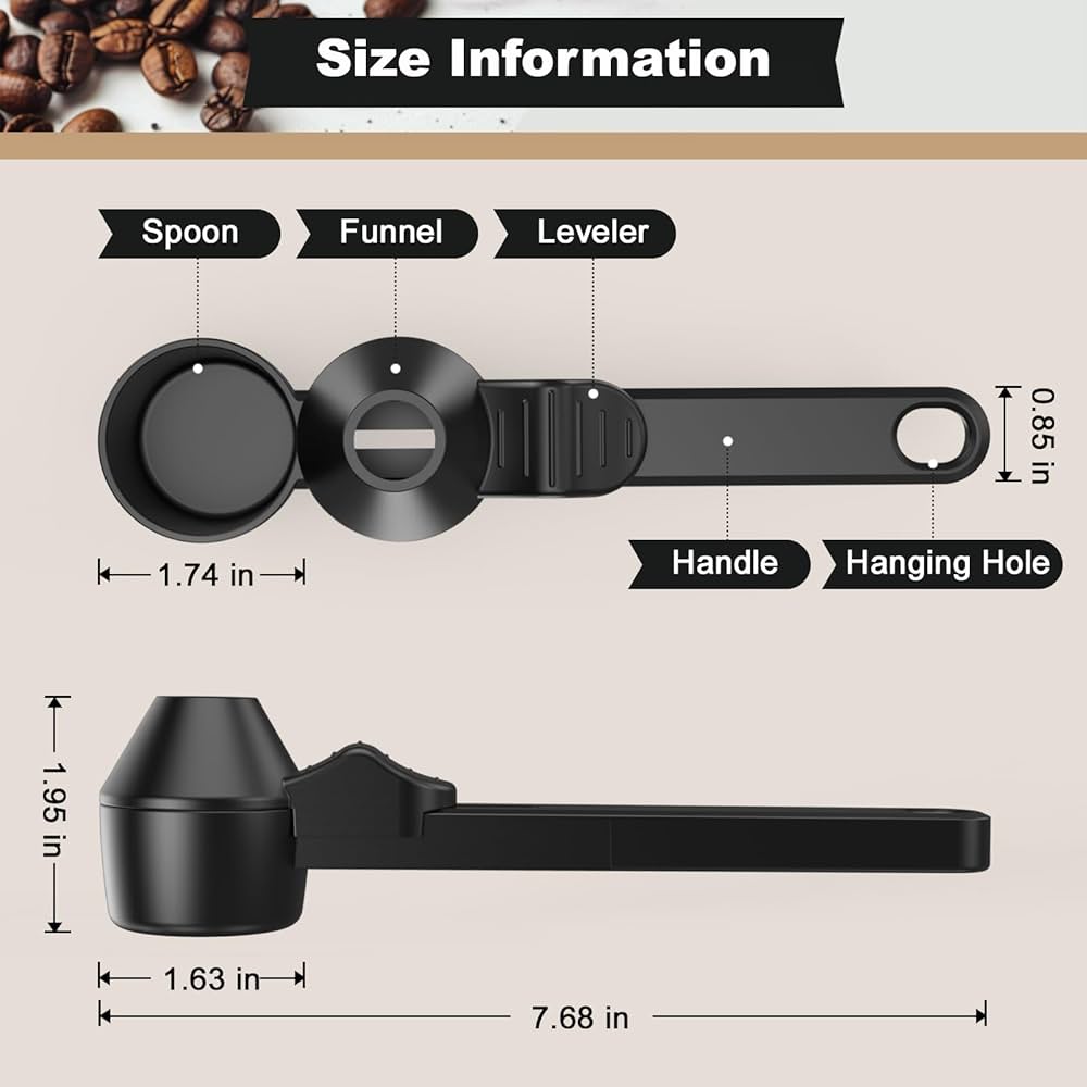 Coffee Scoop & Funnel for Reusable Cup Refillable Coffee Pods, Coffee Measuring