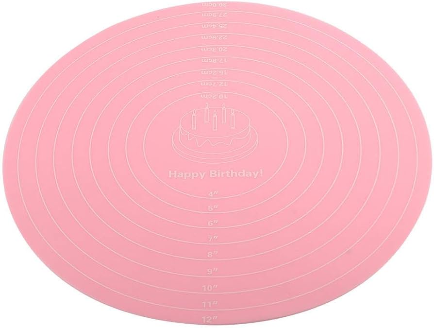 Silicone Baking Mat with Measurements for Cake Turntable Stand NonStick Heat