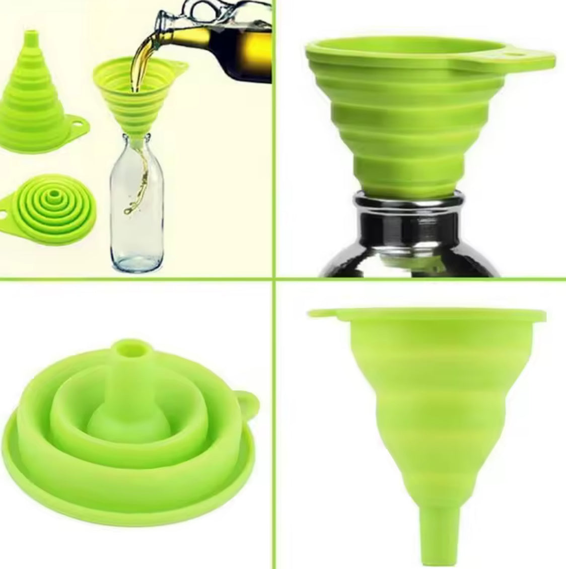 1pc Mini Silicone Gel Foldable Collapsible Style Funnel Hopper - Problems Solved