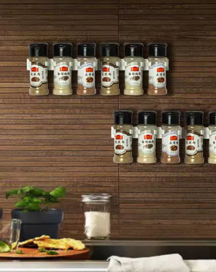 2pcs Grey Plastic Kitchen Jar Rack Wall-Mounted Adhesive - Problems Solved