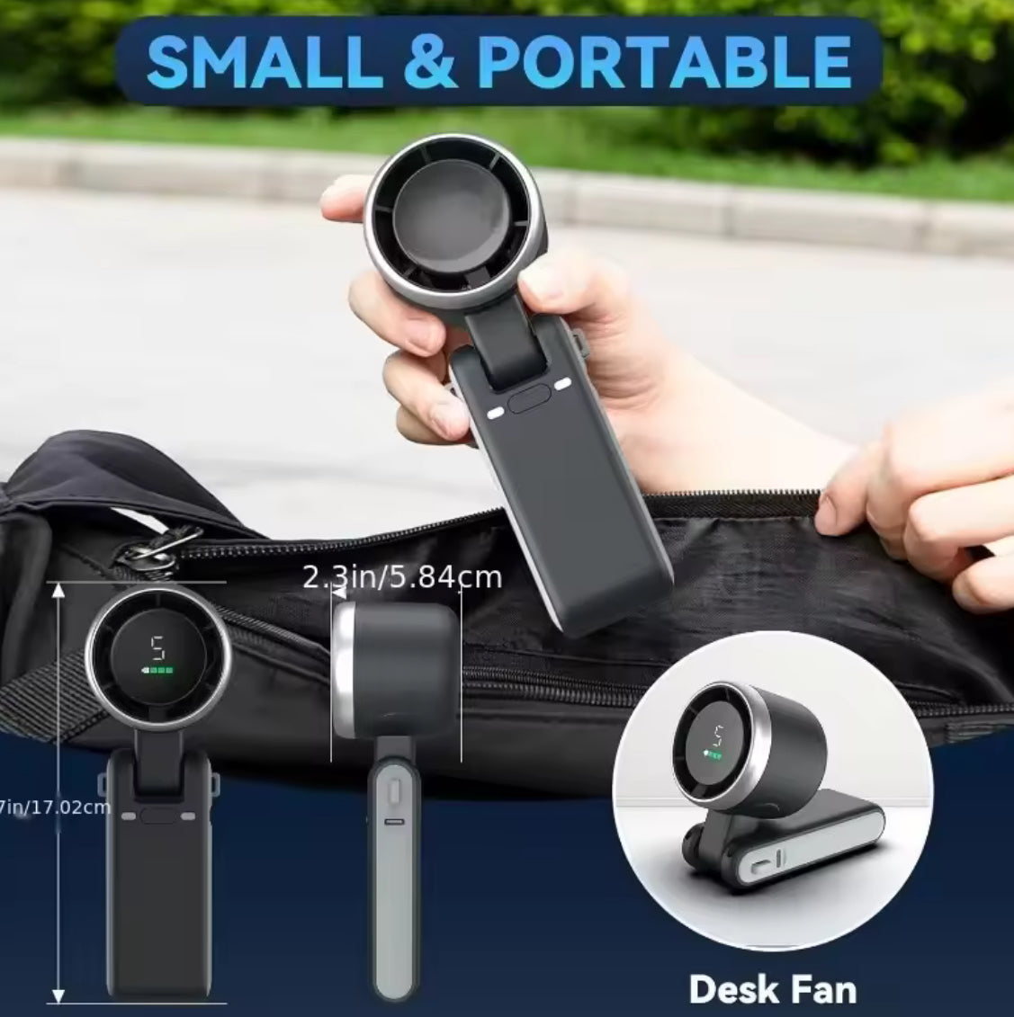 3-in-1 Fan, 5-speed, 3600mAh Rechargeable - Problems Solved