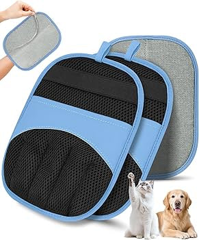 Problems Solved Magic Brush Glove Pet Hair removal gloves showing their electrostatic design for grooming and shedding control.