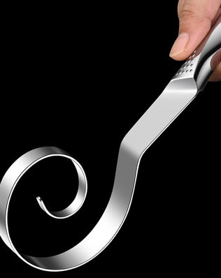 Stainless steel Danish dough whisk from Problems Solved, seamless design ideal for sourdough bread baking and mixing dough.