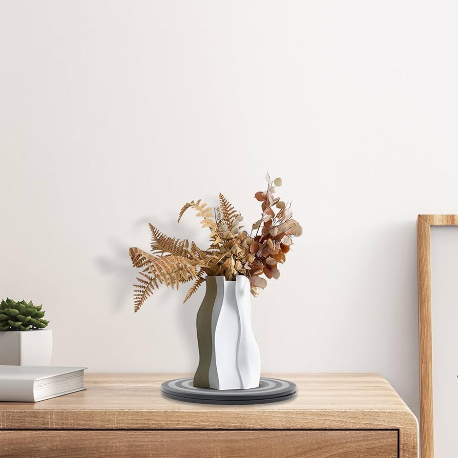 Two heavy-duty Problems Solved 360° rotating swivel stands, featuring a sturdy design and smooth turntable for versatile use.